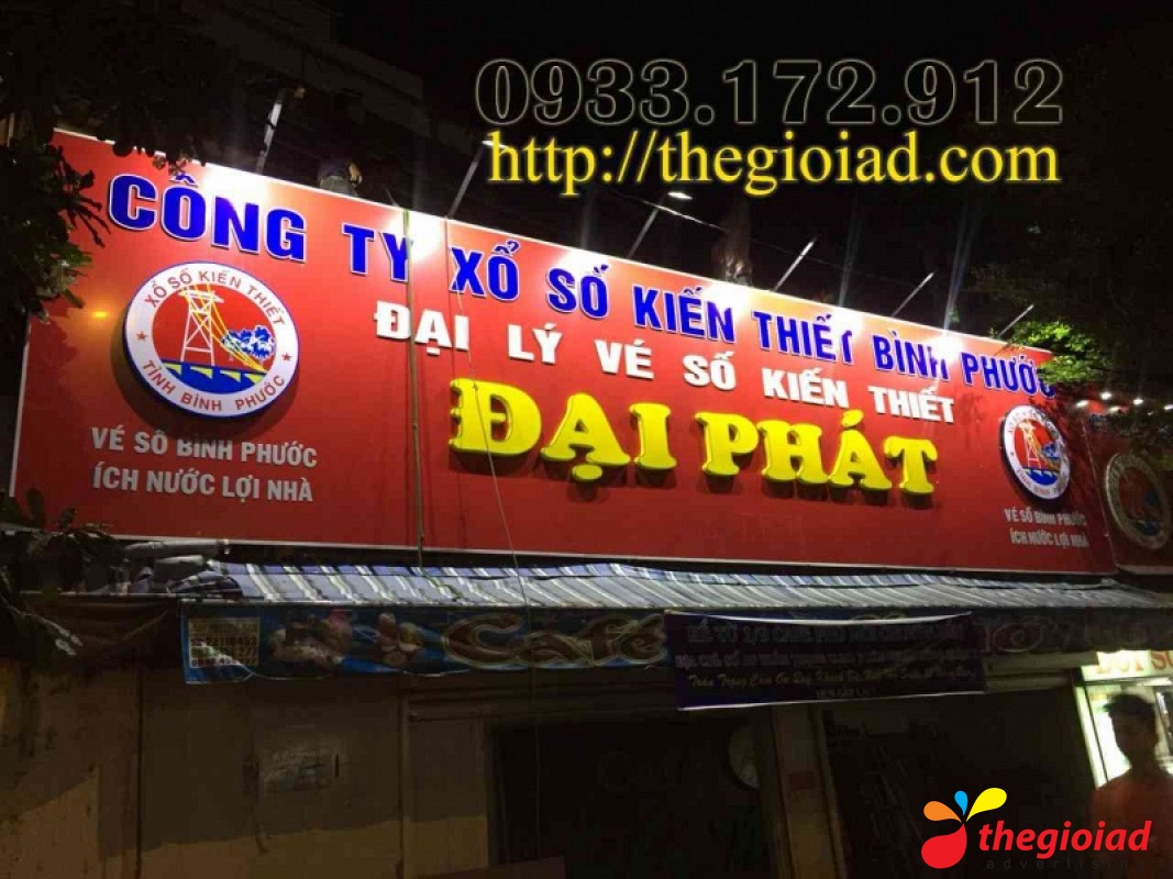 Bảng hiệu mica công ty xổ số kiến thiết Đại Phát