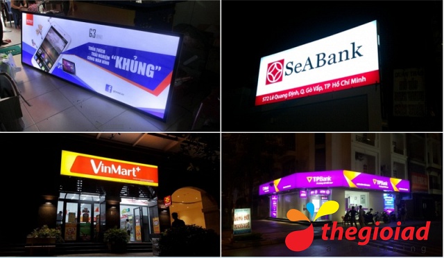 Bộ mẫu hộp đèn mặt tiền và biển nhận diện