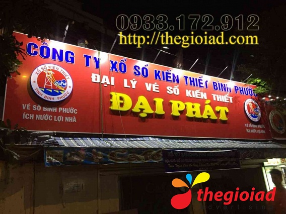 Bảng hiệu mica công ty xổ số kiến thiết Đại Phát