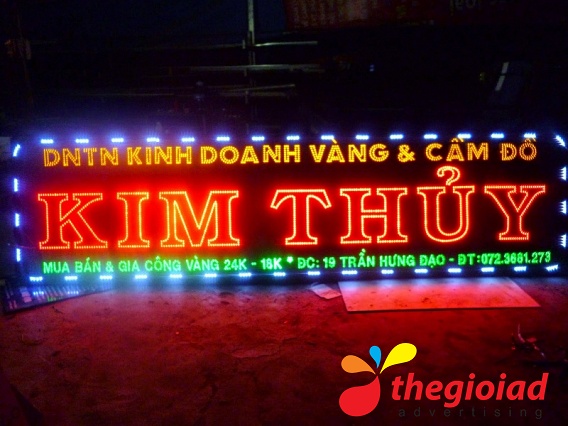 Mẫu bảng hiệu LED Tiệm Vàng Kim Thủy