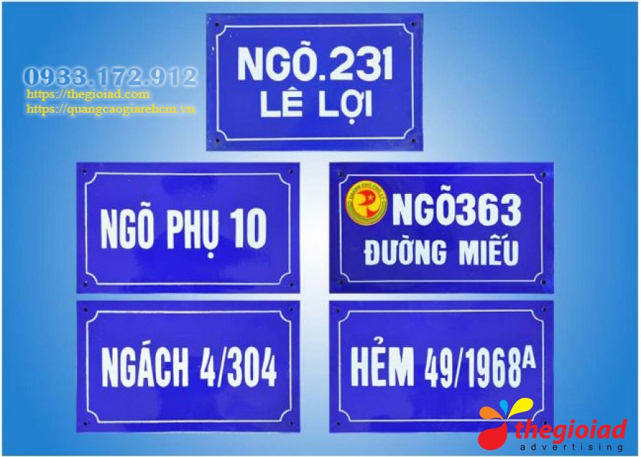 Mẫu bảng số nhà tham khảo từ thư viện Thế Giới AD