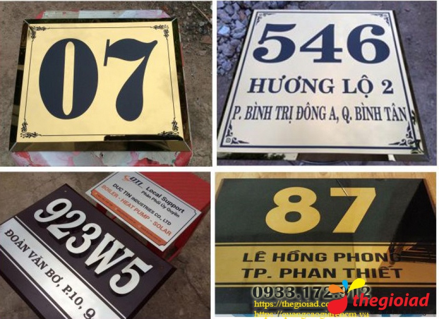 Mẫu bảng số nhà tham khảo từ thư viện Thế Giới AD