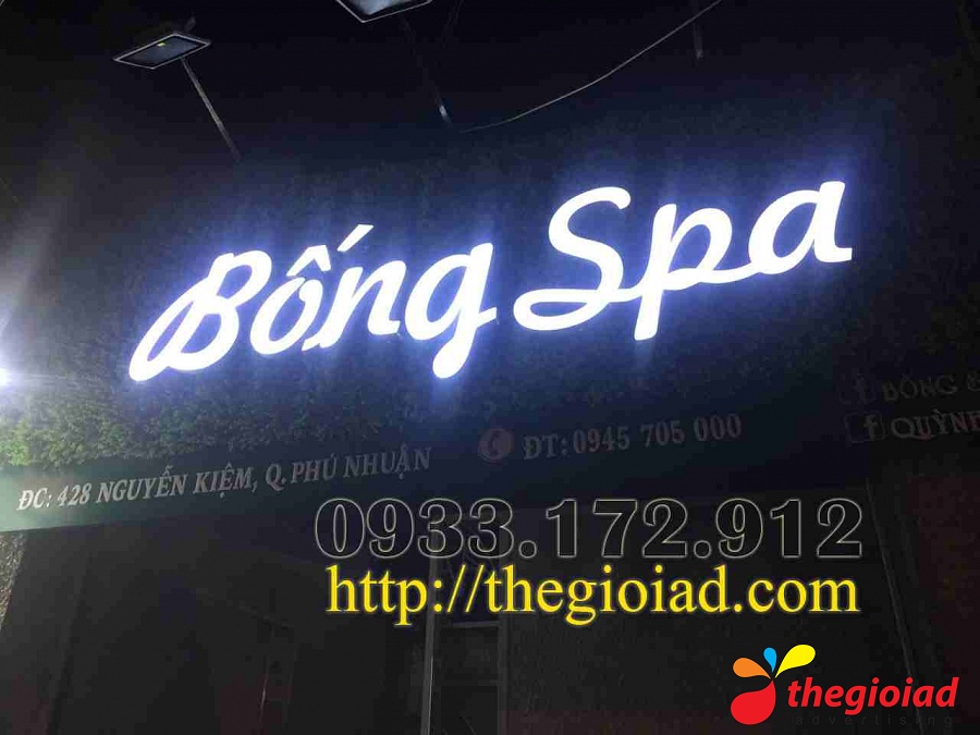 Bảng hiệu chữ nổi đèn led tổng hợp – góc nhìn 8