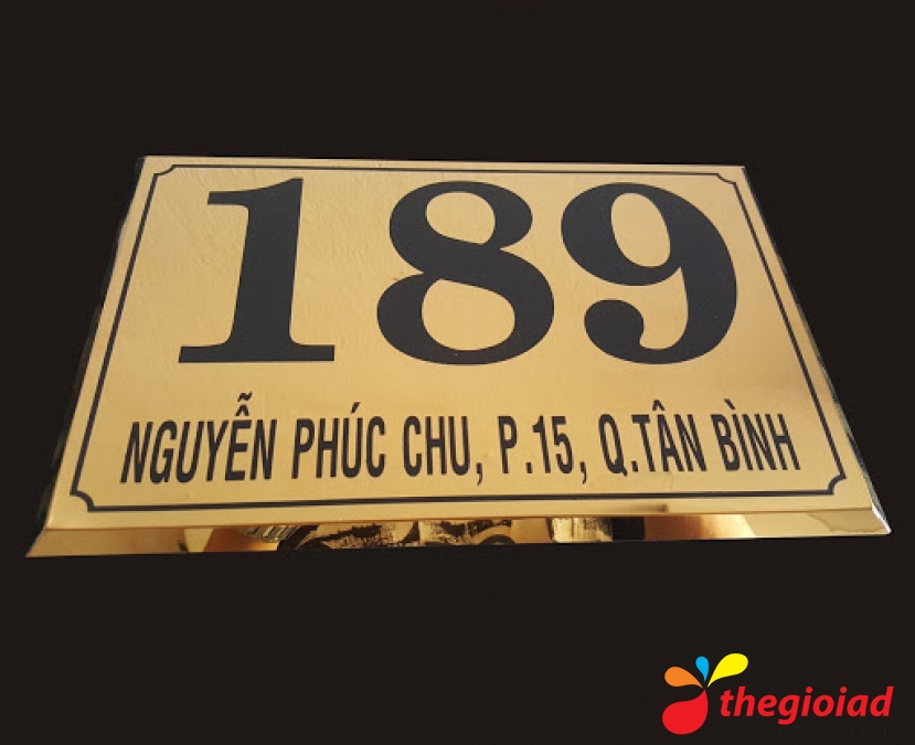 Bảng số nhà Inox - Mica – góc nhìn 1