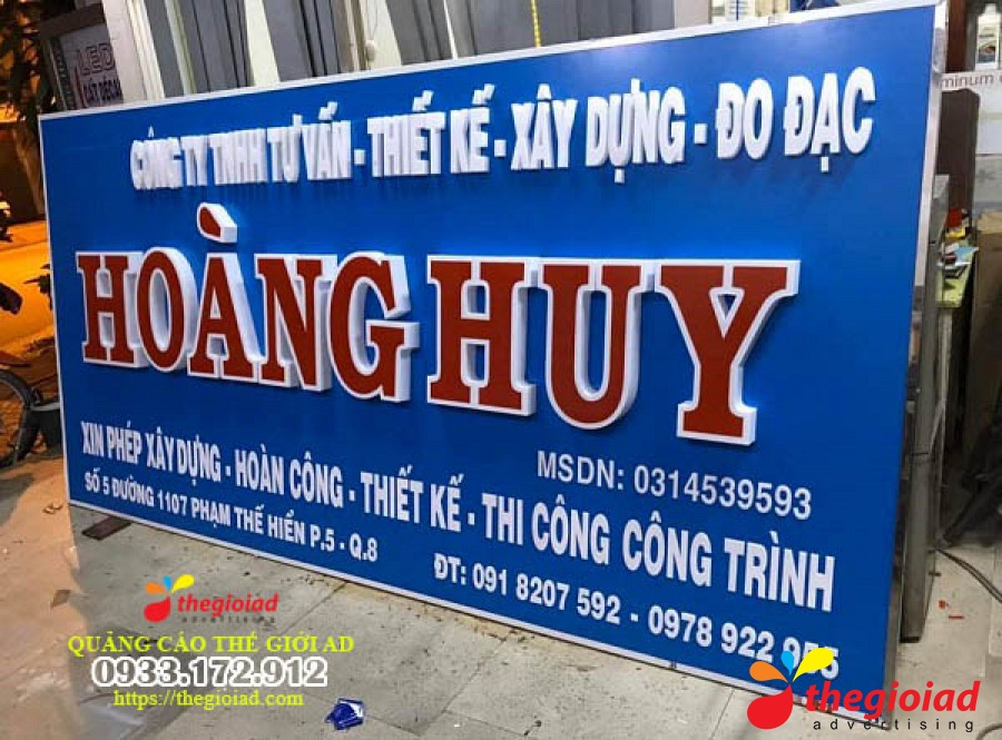 Ảnh bảng hiệu tham khảo – Thiết kế, thi công bảng hiệu quảng cáo Quận 5
