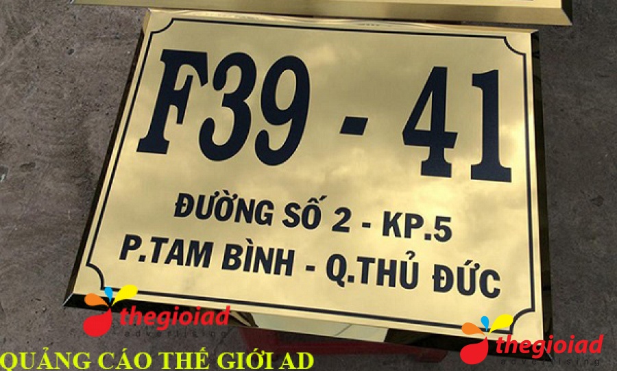 Mẫu bảng số nhà tham khảo từ thư viện Thế Giới AD