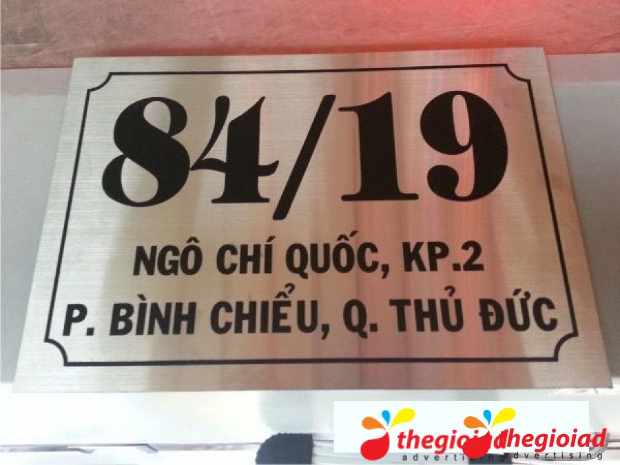 Mẫu bảng số nhà tham khảo từ thư viện Thế Giới AD