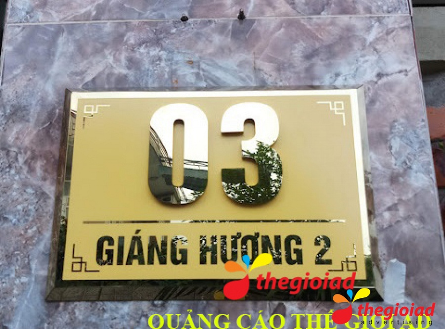 Mẫu bảng số nhà tham khảo từ thư viện Thế Giới AD
