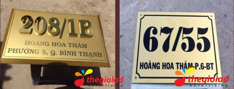Mẫu bảng số nhà tham khảo từ thư viện Thế Giới AD