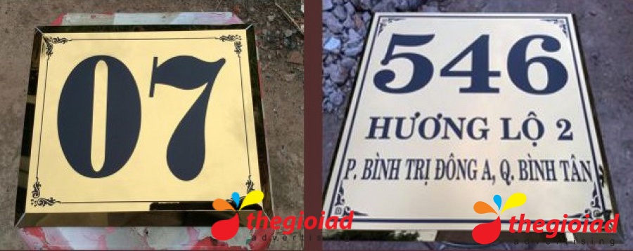 Mẫu bảng số nhà tham khảo từ thư viện Thế Giới AD
