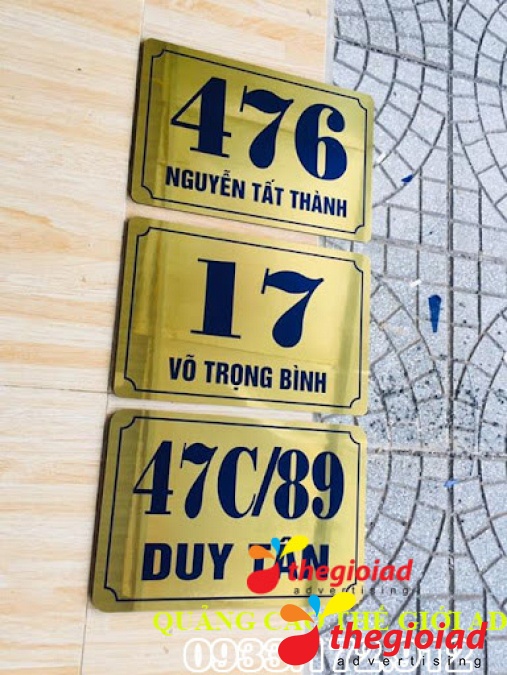 Mẫu bảng số nhà tham khảo từ thư viện Thế Giới AD