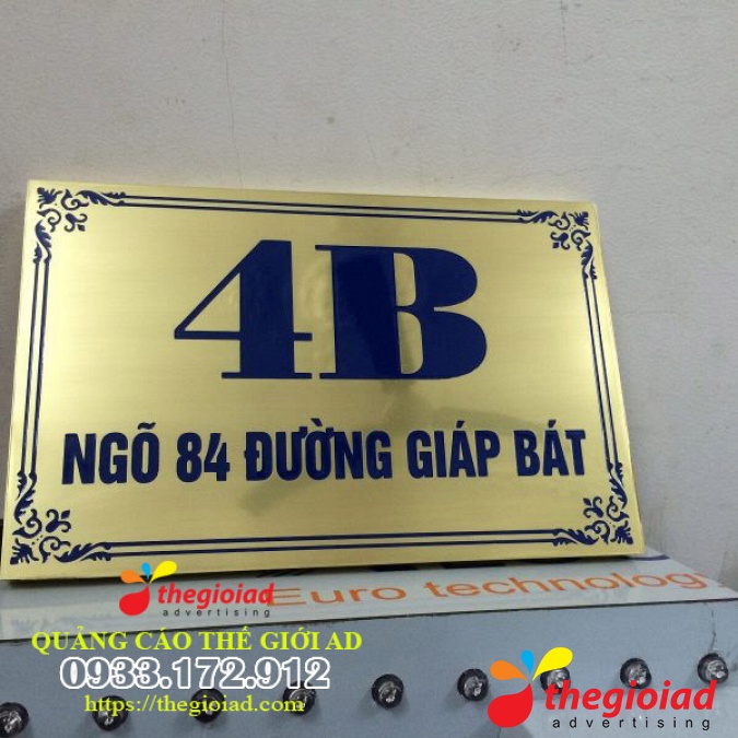 Mẫu bảng số nhà tham khảo từ thư viện Thế Giới AD