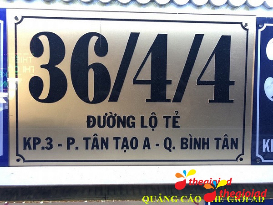 Mẫu bảng số nhà tham khảo từ thư viện Thế Giới AD
