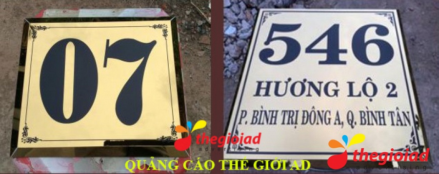 Mẫu bảng số nhà tham khảo từ thư viện Thế Giới AD