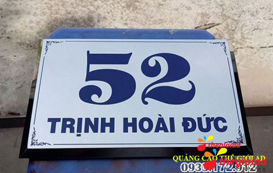 Mẫu bảng số nhà tham khảo từ thư viện Thế Giới AD