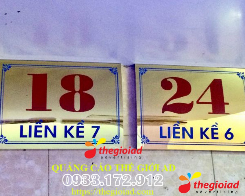 Mẫu bảng số nhà tham khảo từ thư viện Thế Giới AD