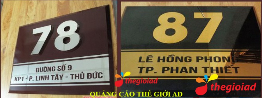 Mẫu bảng số nhà tham khảo từ thư viện Thế Giới AD