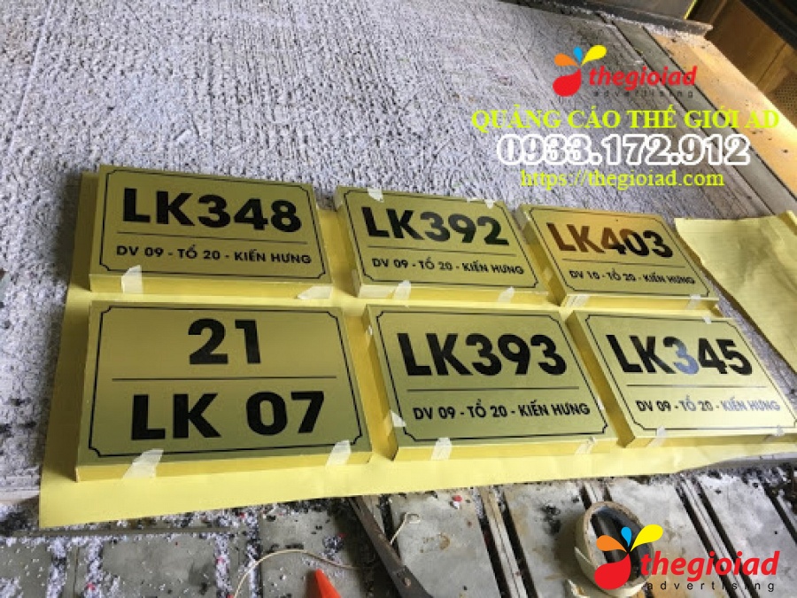 Mẫu bảng số nhà tham khảo từ thư viện Thế Giới AD