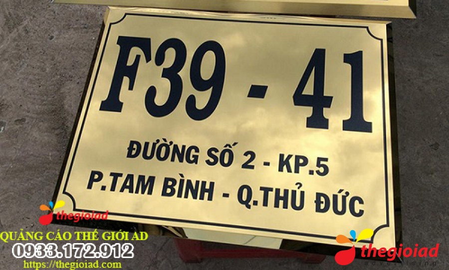 Mẫu bảng số nhà tham khảo từ thư viện Thế Giới AD
