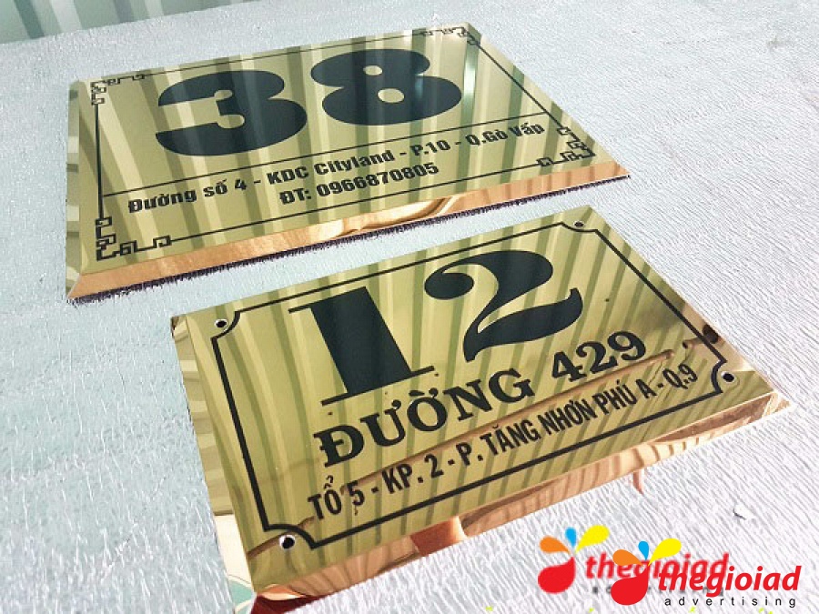 Mẫu bảng số nhà tham khảo từ thư viện Thế Giới AD