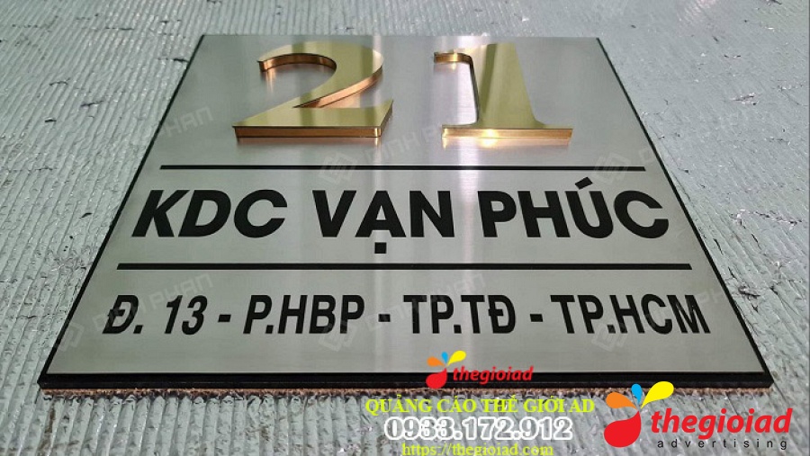 Mẫu bảng số nhà tham khảo từ thư viện Thế Giới AD