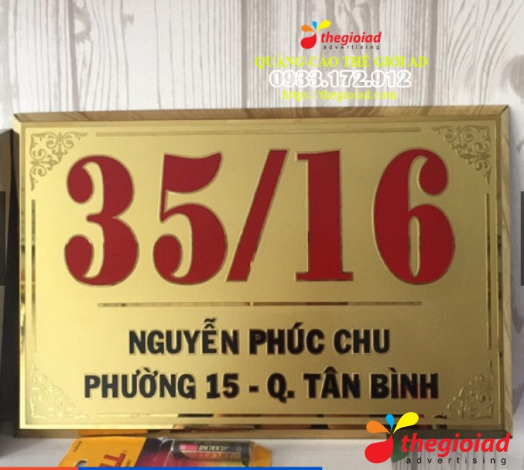 Mẫu bảng số nhà tham khảo từ thư viện Thế Giới AD