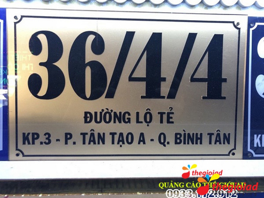 Mẫu bảng số nhà tham khảo từ thư viện Thế Giới AD