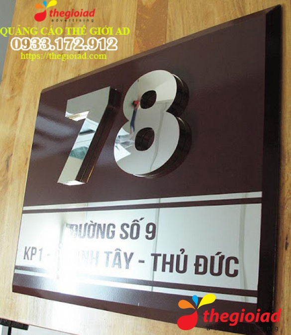 Mẫu bảng số nhà tham khảo từ thư viện Thế Giới AD