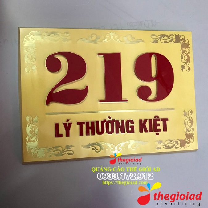 Mẫu bảng số nhà tham khảo từ thư viện Thế Giới AD