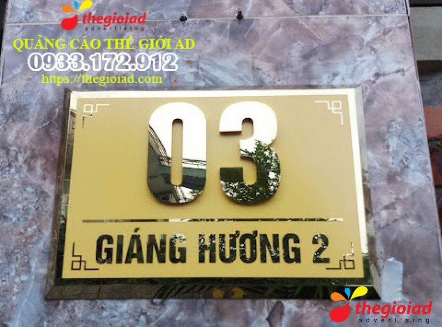 Mẫu bảng số nhà tham khảo từ thư viện Thế Giới AD