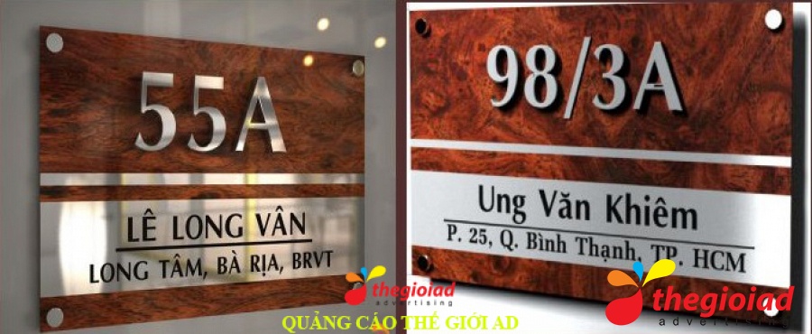 Mẫu bảng số nhà tham khảo từ thư viện Thế Giới AD