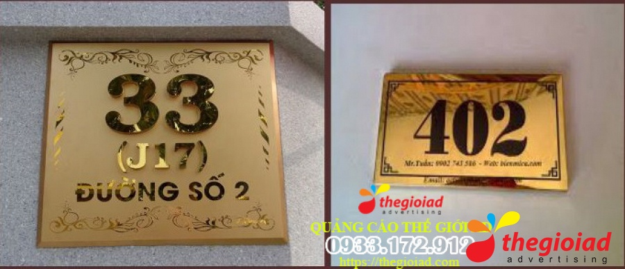 Mẫu bảng số nhà tham khảo từ thư viện Thế Giới AD