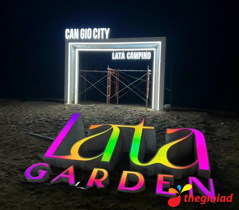 Chữ nổi Mica Lata Garden Can Gio City – góc nhìn 1