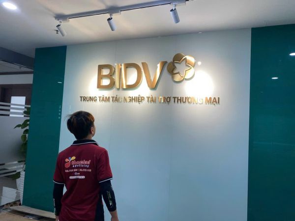 bảng hiệu chữ inox ngân hàng bidv
