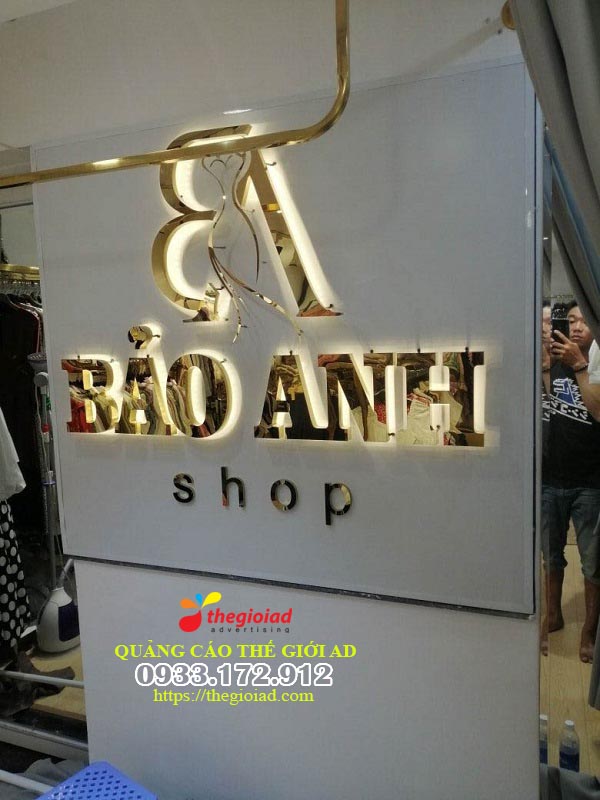 bảng quảng cáo chữ nổi inox