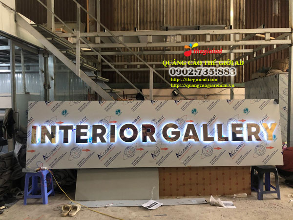 chữ nổi inox trắng gương