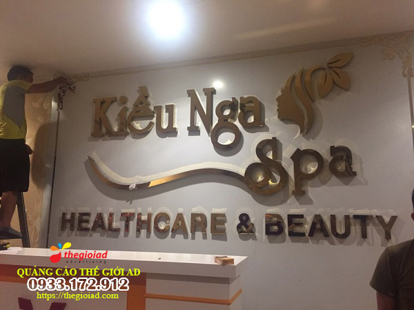 biển hiệu spa chữ nổi inox