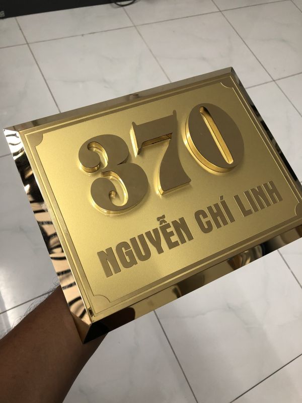 bảng số nhà inox chữ nổi