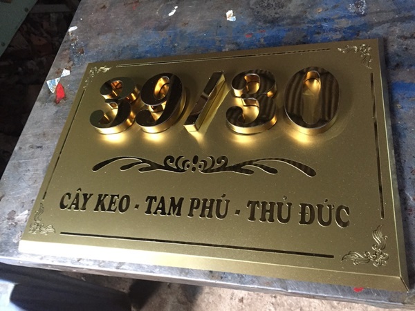 bảng số nhà inox