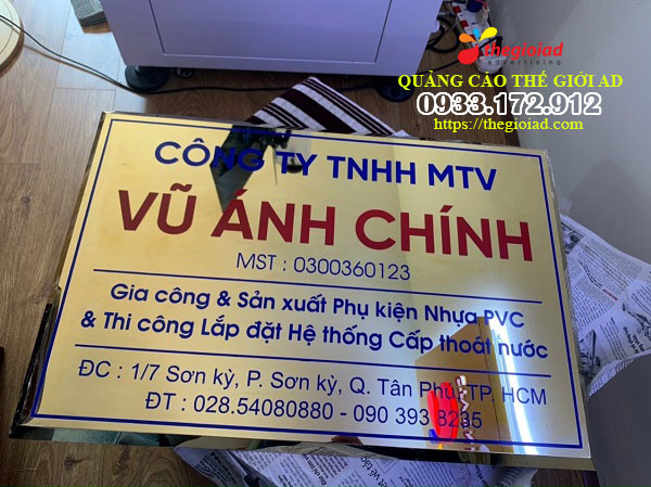 bảng hiệu công ty inox ăn mòn