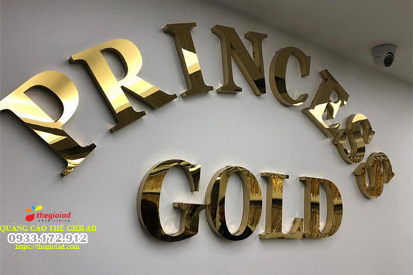 chữ inox vàng gương