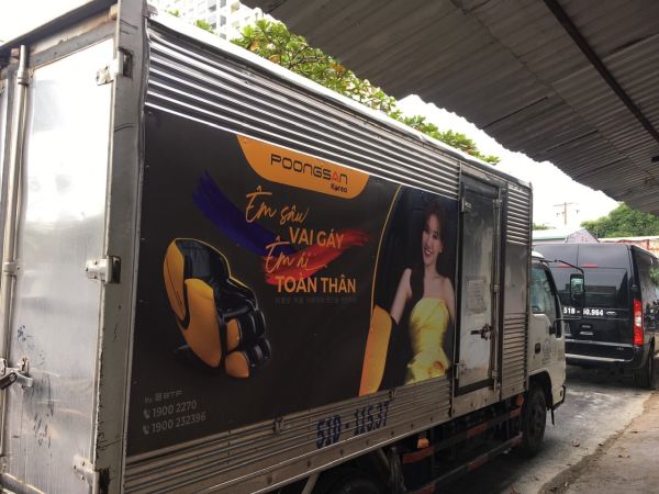 decal dán quảng cáo xe tải