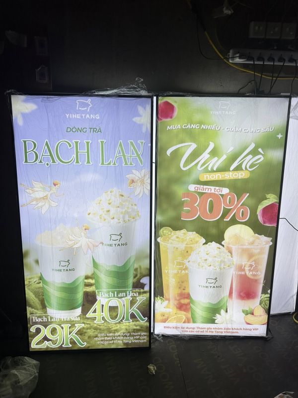 hộp đèn led siêu mỏng menu