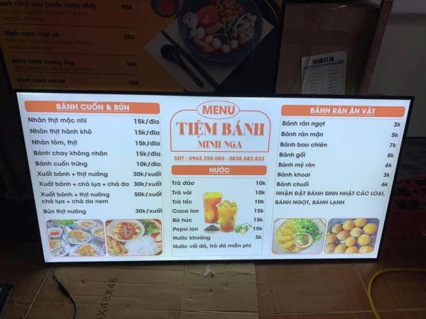 hộp đèn led siêu mỏng cho quán ăn