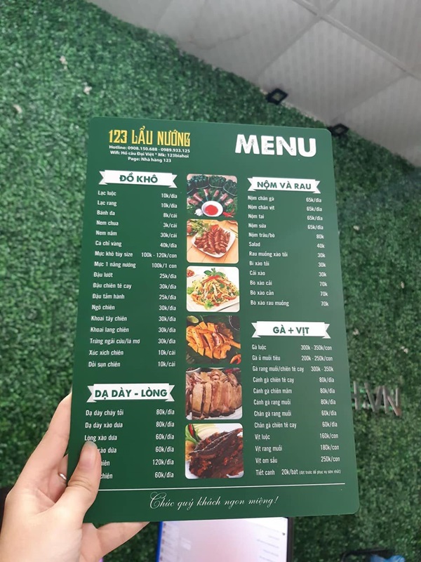 menu quán lẩu