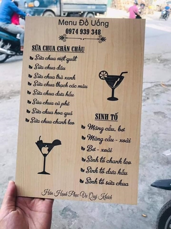 in menu gỗ