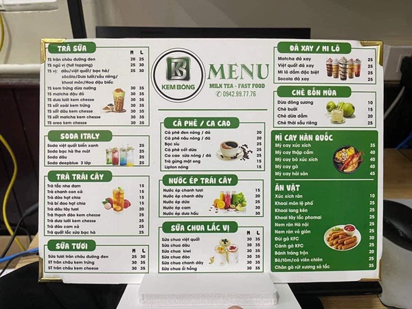in menu gò vấp