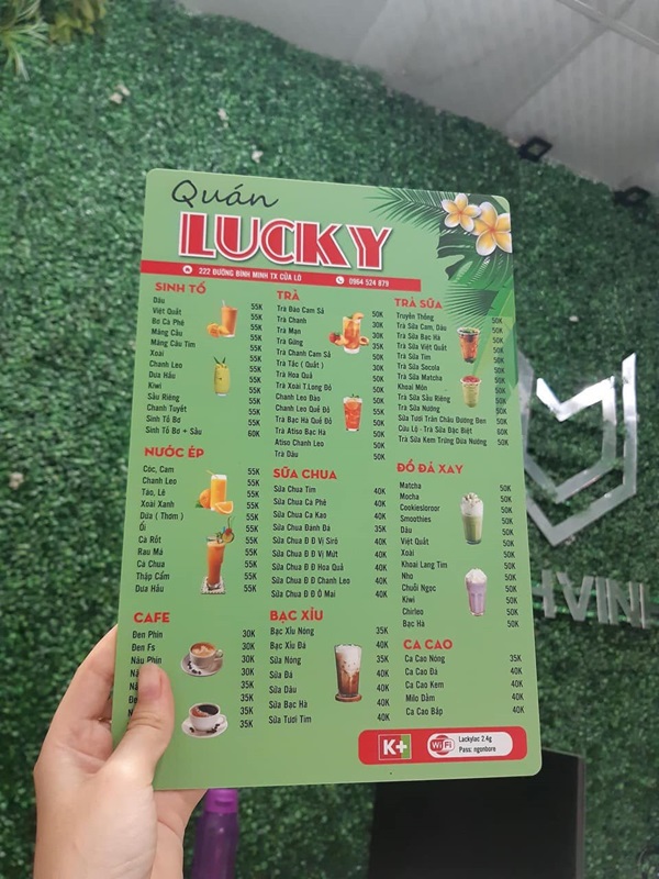 menu sinh tố