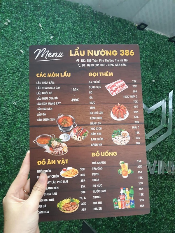 menu quán lẩu đẹp