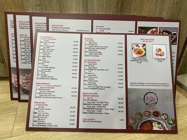 menu đẹp
